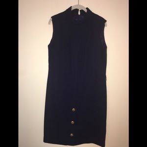VTG 70’s Mod Rolled Collar Navy Shift Dress 👗